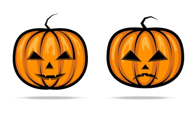 Pumpkin on white background Vector Illustration.