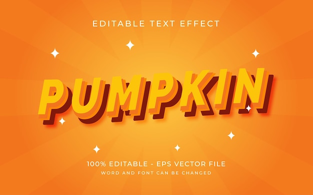 pumpkin with modern clear style editable text effect