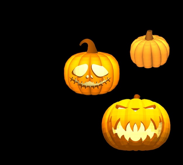 pumpkins on a black background for decoration of any holiday graphics for the Halloween holiday