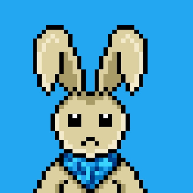 Punk rabbit pixel art design no 103