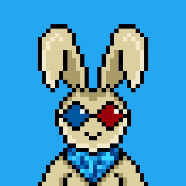 Punk rabbit pixel art design no 107