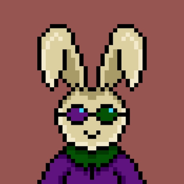 Punk rabbit pixel art design no 227