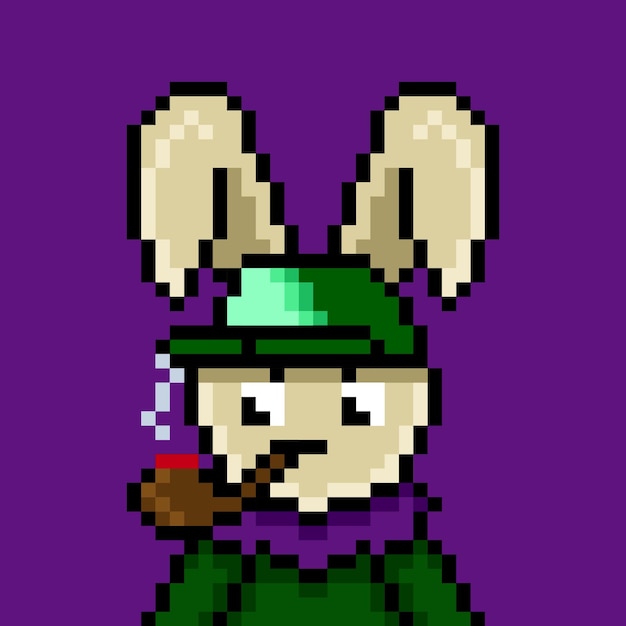 Punk rabbit pixel art design no 261