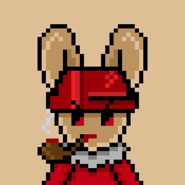 Punk rabbit pixel art design no 441