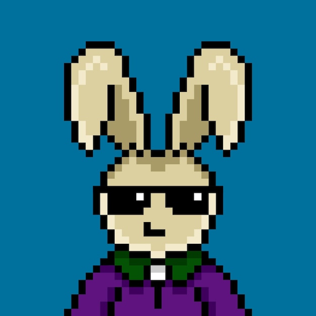 Punk rabbit pixel art design no 59