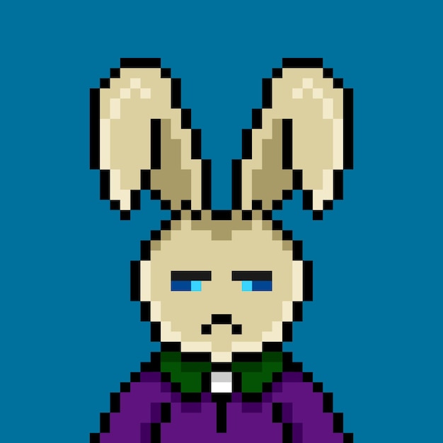 Punk rabbit pixel art design no 63