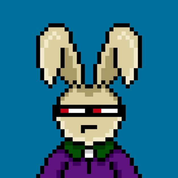 Punk rabbit pixel art design no 68