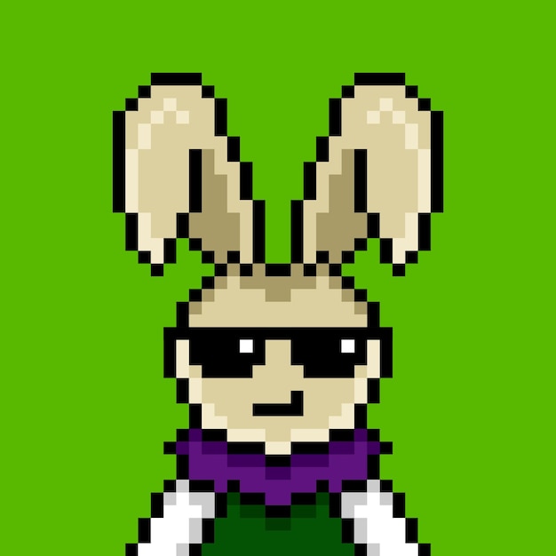 Punk rabbit pixel art design no 89