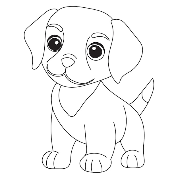 Puppy dog coloring book for children isolated vector