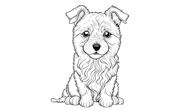 puppy on white background free vector illustration