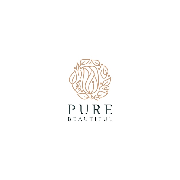 Pure beautiful logo design icon vector