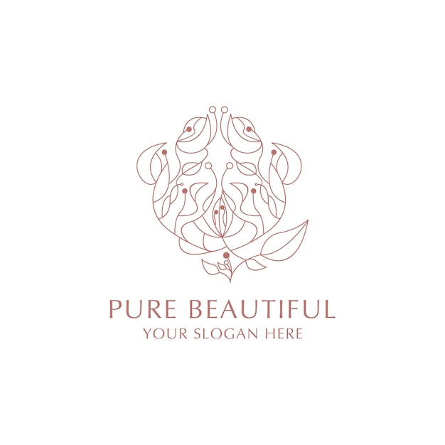 Pure beautiful logo icon vector image