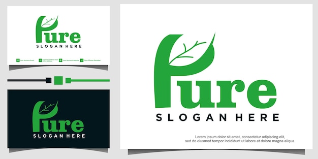 Pure logo logo design template vector