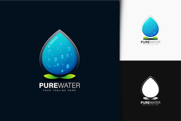 Pure water logo design with gradient