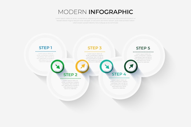 Pure white modern infographics