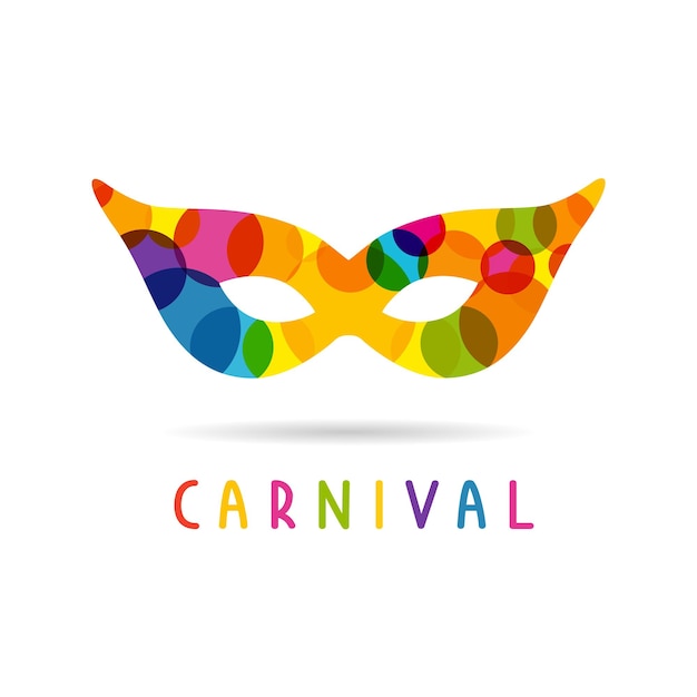 Purim colorful carnival mask. Chag Purim Sameach, traditional jewish holiday symbol. Mardi gras icon