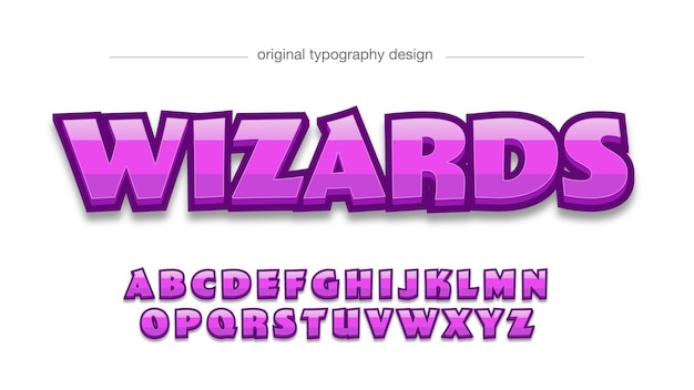 purple 3d cartoon logo typography