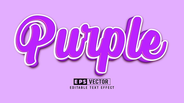 Purple 3d Editable Text Effect Vector File With Cute Background