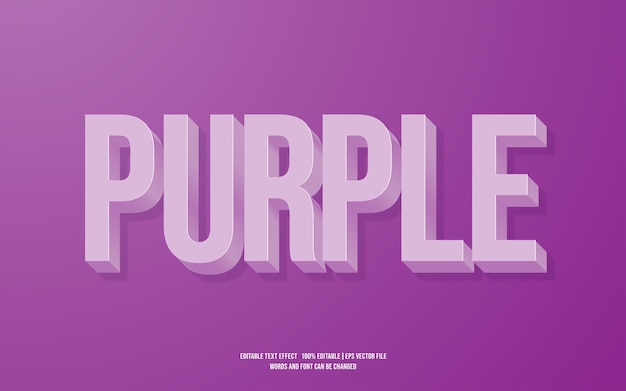 Purple 3D editable text effect