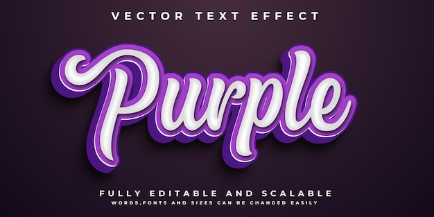 purple 3d text effect with black background