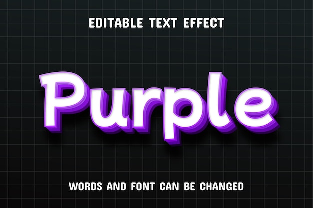 Purple 3d text effect