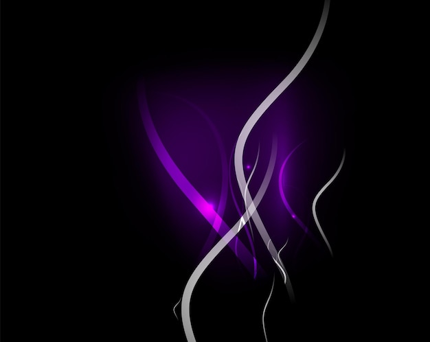 Purple abstract wave in dark space