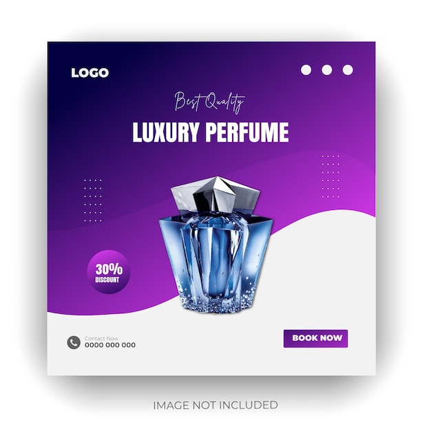 a purple ad for luxury perfume by the brand of luxury perfume