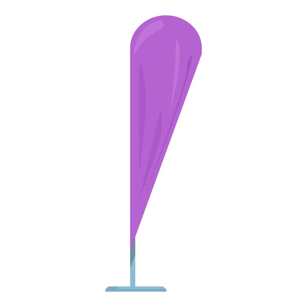 Vector purple advertising beach flag standing on metal pole