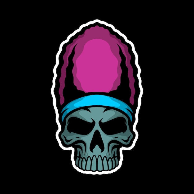 purple afro skull