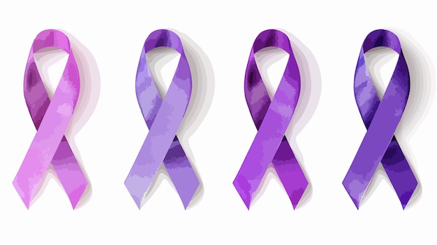 Vector purple awareness ribbon for cancer support