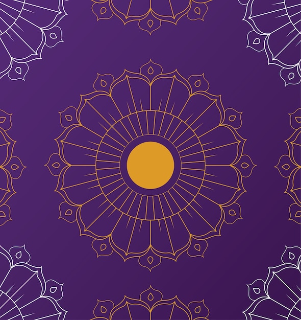 Purple background mandala design free vector