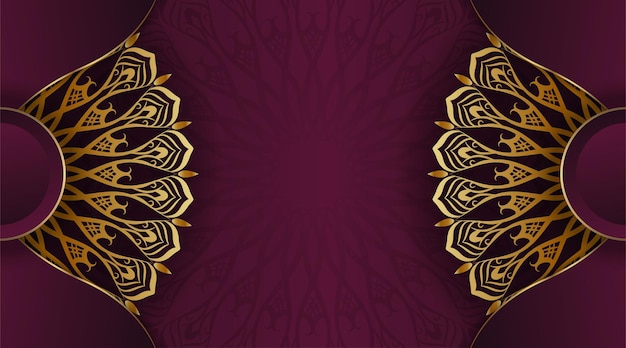 Purple background with gold mandala decoration