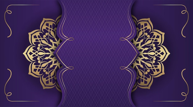 Purple background with gold mandala decoration