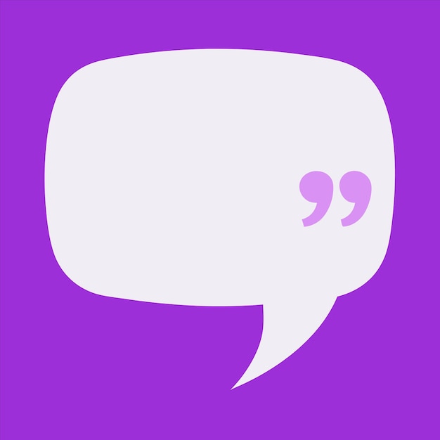 Vector a purple background with a speech bubble and a quote in a white background