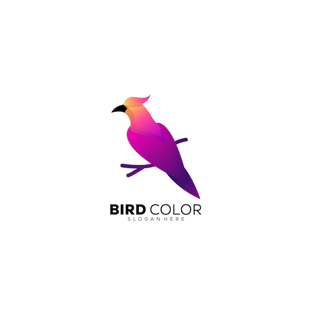 Purple bird logo vector design gradient color