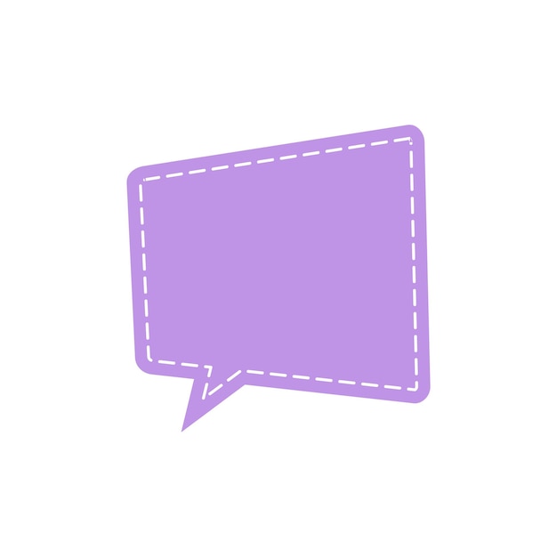 Purple Blank Speech Bubble Vector Template