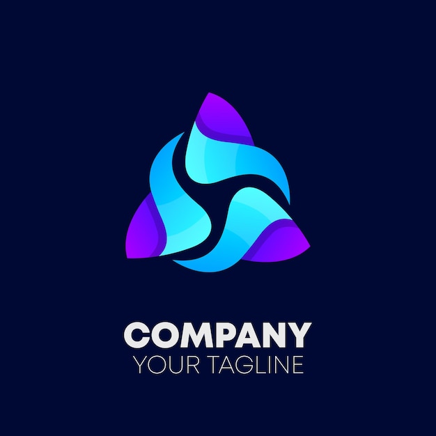 Purple And Blue Abstract Gradient Logo Design