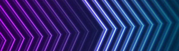 Purple blue abstract neon arrows tech banner