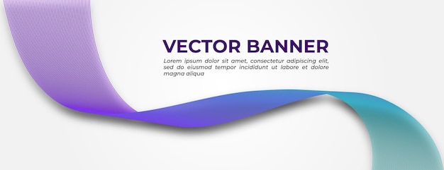 Vector purple blue abstract wave banner