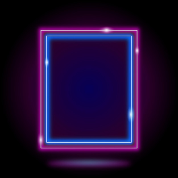 Vector purple and blue double neon frame