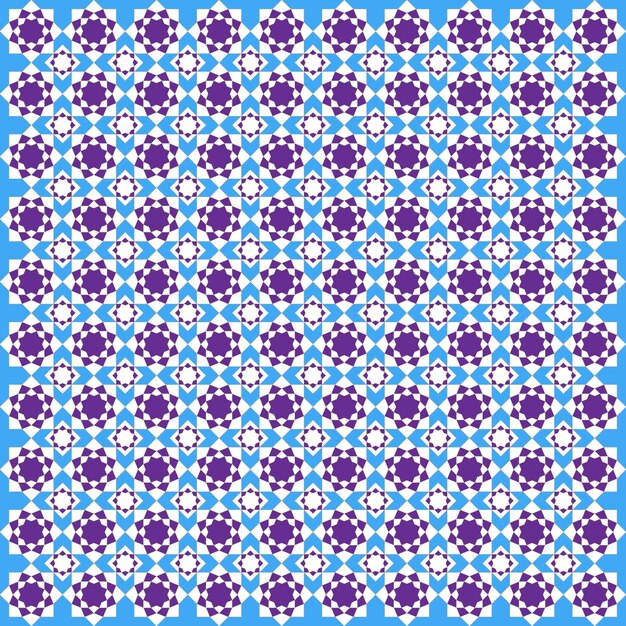 Vector purple and blue seamless pattern oriental style design