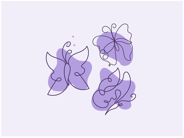 purple butterflies with purple flowers and butterflies on them