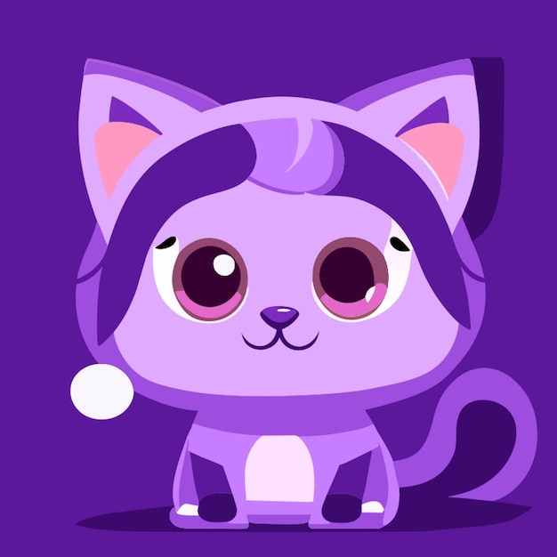 Vector a purple cat with a purple background with a purple background