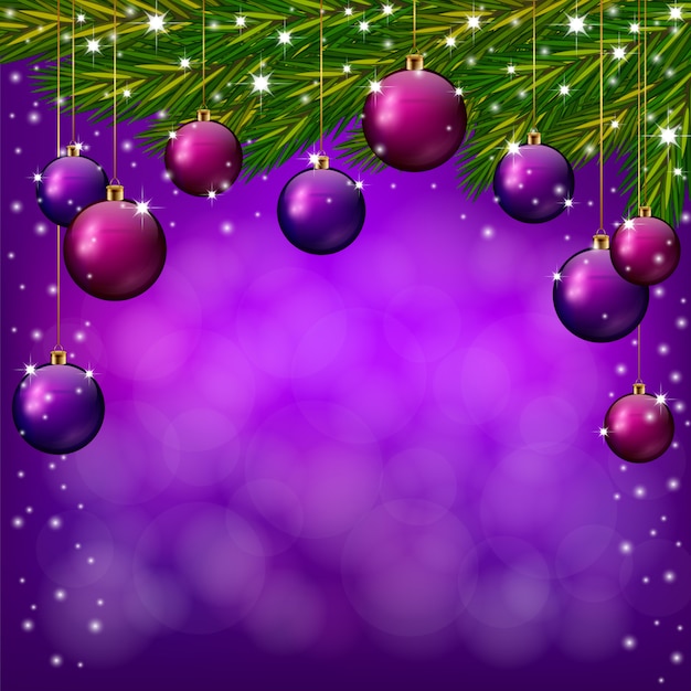 Vector purple christmas and new year background