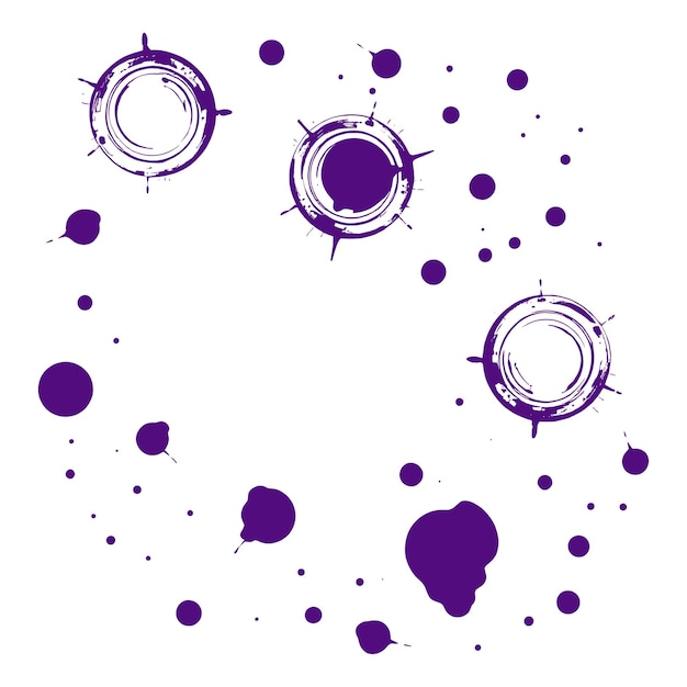 Vector purple circular splash and dot artwork