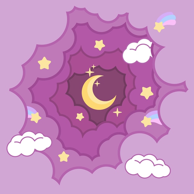 Purple cloud vector art illustration