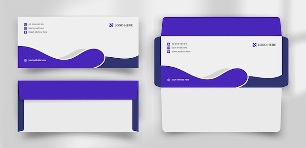 purple color minimal envelope design template