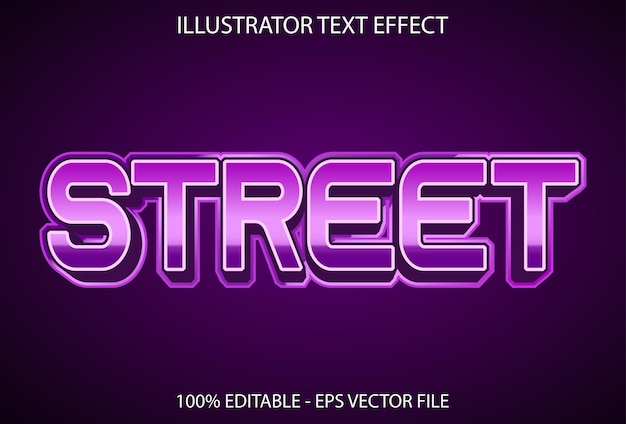 Purple color street text effect editable