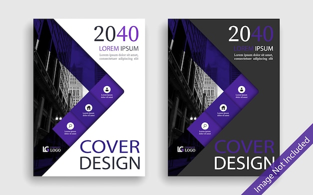 Purple corporate modern cover design template