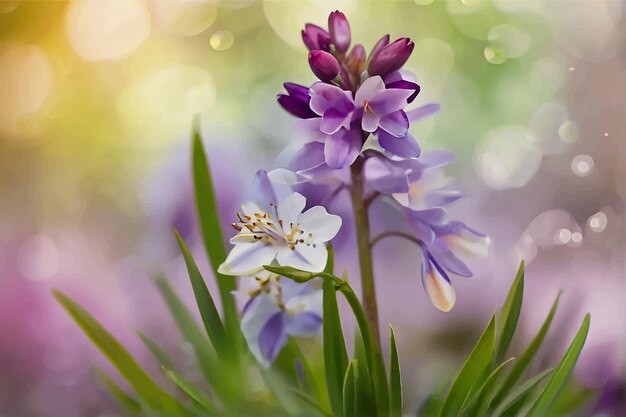 Vector purple crocus flower early spring